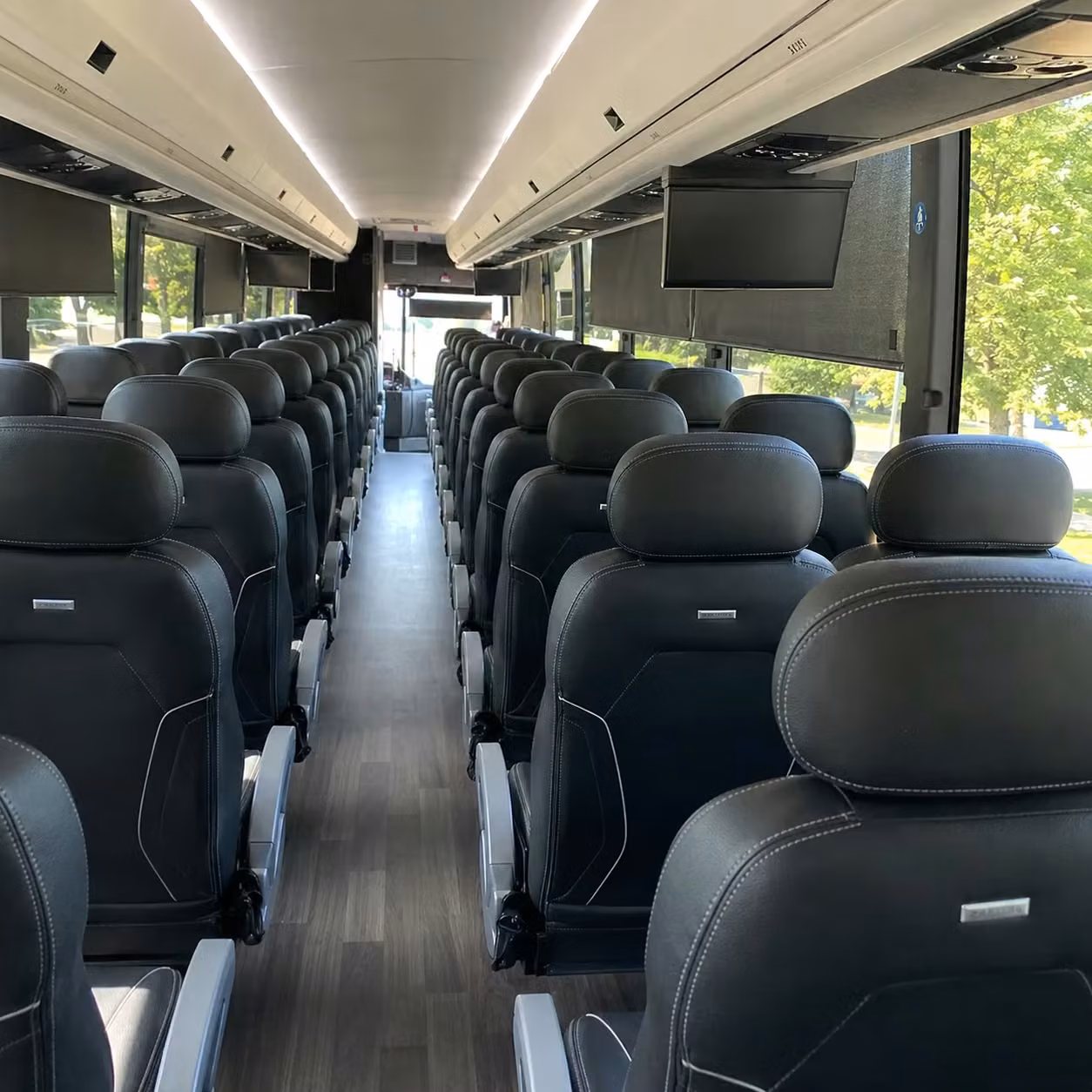 56 passenger charter bus interior